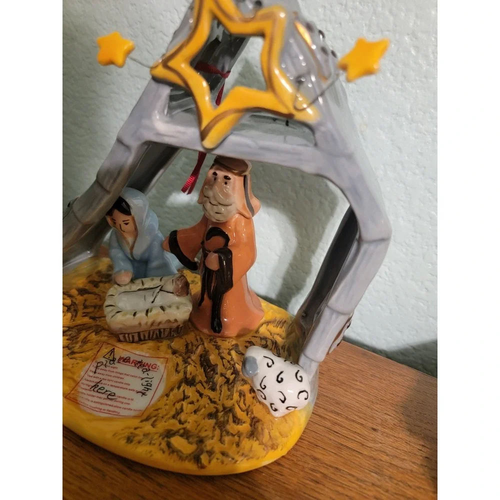 Blue Sky Clayworks 2009  Christmas Nativity Tea‎ Light Candle Holder 8